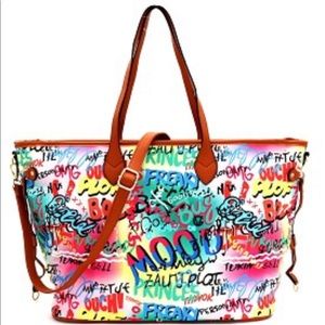 Graffiti Affect Oversized 2- Way Weekender Tote
